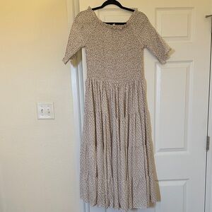 Elegant Cream Floral Dress